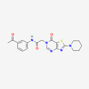 molecular formula C20H21N5O3S B11265608 N-(3-acetylphenyl)-2-[7-oxo-2-(piperidin-1-yl)[1,3]thiazolo[4,5-d]pyrimidin-6(7H)-yl]acetamide 