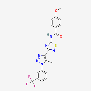 4-methoxy-N-(3-{5-methyl-1-[3-(trifluoromethyl)phenyl]-1H-1,2,3-triazol-4-yl}-1,2,4-thiadiazol-5-yl)benzamide