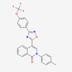 2-(4-methylphenyl)-4-{3-[4-(trifluoromethoxy)phenyl]-1,2,4-oxadiazol-5-yl}isoquinolin-1(2H)-one