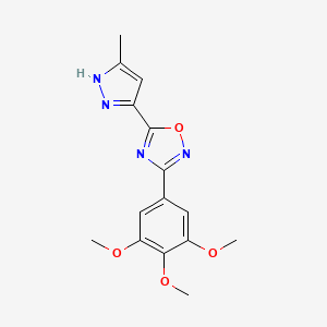 5-(3-methyl-1H-pyrazol-5-yl)-3-(3,4,5-trimethoxyphenyl)-1,2,4-oxadiazole