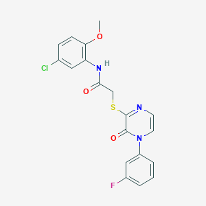 molecular formula C19H15ClFN3O3S B11265721 N-(5-chloro-2-methoxyphenyl)-2-{[4-(3-fluorophenyl)-3-oxo-3,4-dihydropyrazin-2-yl]sulfanyl}acetamide 