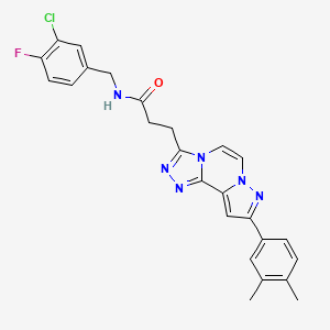 N-(3-chloro-4-fluorobenzyl)-3-(9-(3,4-dimethylphenyl)pyrazolo[1,5-a][1,2,4]triazolo[3,4-c]pyrazin-3-yl)propanamide