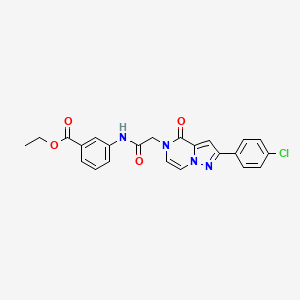 molecular formula C23H19ClN4O4 B11265728 ethyl 3-({[2-(4-chlorophenyl)-4-oxopyrazolo[1,5-a]pyrazin-5(4H)-yl]acetyl}amino)benzoate 