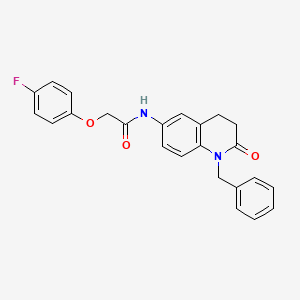 molecular formula C24H21FN2O3 B11265732 N-(1-benzyl-2-oxo-1,2,3,4-tetrahydroquinolin-6-yl)-2-(4-fluorophenoxy)acetamide 