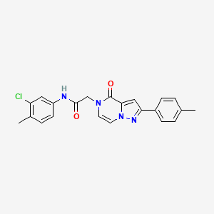 molecular formula C22H19ClN4O2 B11265748 N-(3-chloro-4-methylphenyl)-2-[2-(4-methylphenyl)-4-oxopyrazolo[1,5-a]pyrazin-5(4H)-yl]acetamide 