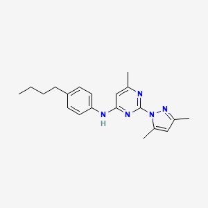 molecular formula C20H25N5 B11265752 N-(4-butylphenyl)-2-(3,5-dimethyl-1H-pyrazol-1-yl)-6-methylpyrimidin-4-amine 