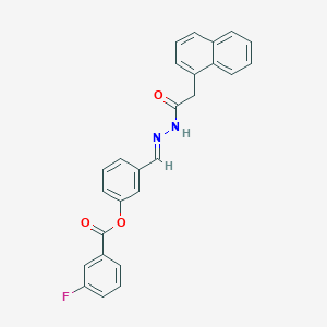 molecular formula C26H19FN2O3 B11265759 3-{(E)-[2-(naphthalen-1-ylacetyl)hydrazinylidene]methyl}phenyl 3-fluorobenzoate 