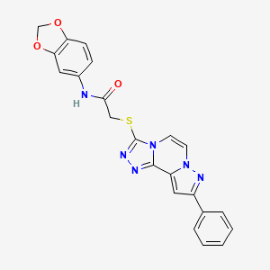 N-1,3-benzodioxol-5-yl-2-[(9-phenylpyrazolo[1,5-a][1,2,4]triazolo[3,4-c]pyrazin-3-yl)thio]acetamide