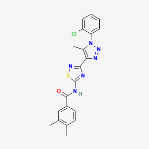 N-{3-[1-(2-chlorophenyl)-5-methyl-1H-1,2,3-triazol-4-yl]-1,2,4-thiadiazol-5-yl}-3,4-dimethylbenzamide