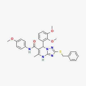 molecular formula C29H29N5O4S B11265775 2-(benzylsulfanyl)-7-(2,3-dimethoxyphenyl)-N-(4-methoxyphenyl)-5-methyl-4,7-dihydro[1,2,4]triazolo[1,5-a]pyrimidine-6-carboxamide 