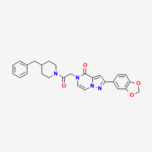 molecular formula C27H26N4O4 B11265787 2-(1,3-benzodioxol-5-yl)-5-[2-(4-benzylpiperidin-1-yl)-2-oxoethyl]pyrazolo[1,5-a]pyrazin-4(5H)-one 