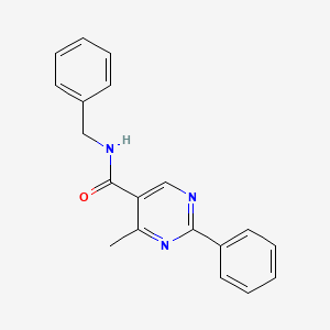 molecular formula C19H17N3O B11265792 N-Benzyl-4-methyl-2-phenyl-5-pyrimidinecarboxamide 