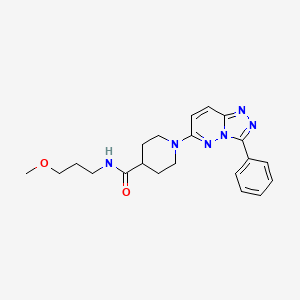 molecular formula C21H26N6O2 B11265806 N-(3-methoxypropyl)-1-(3-phenyl[1,2,4]triazolo[4,3-b]pyridazin-6-yl)piperidine-4-carboxamide 