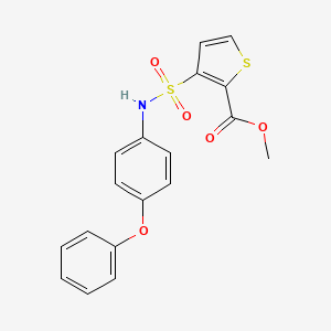 molecular formula C18H15NO5S2 B11265821 Methyl 3-[(4-phenoxyphenyl)sulfamoyl]thiophene-2-carboxylate 