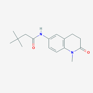 molecular formula C16H22N2O2 B11265833 3,3-dimethyl-N-(1-methyl-2-oxo-1,2,3,4-tetrahydro-6-quinolinyl)butanamide 