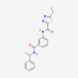 5-Ethyl-N-{3-[(1-phenylethyl)carbamoyl]phenyl}-1,3,4-thiadiazole-2-carboxamide