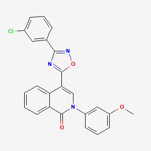 molecular formula C24H16ClN3O3 B11265882 4-[3-(3-chlorophenyl)-1,2,4-oxadiazol-5-yl]-2-(3-methoxyphenyl)isoquinolin-1(2H)-one 