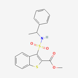 molecular formula C18H17NO4S2 B11265885 Methyl 3-[(1-phenylethyl)sulfamoyl]-1-benzothiophene-2-carboxylate 