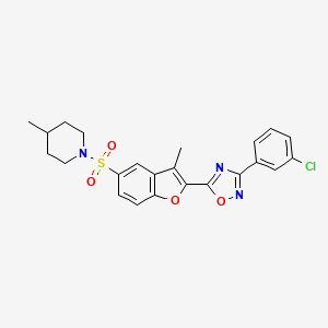 1-({2-[3-(3-Chlorophenyl)-1,2,4-oxadiazol-5-yl]-3-methyl-1-benzofuran-5-yl}sulfonyl)-4-methylpiperidine