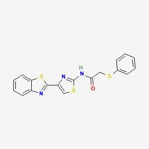 molecular formula C18H13N3OS3 B11265918 N-(4-(benzo[d]thiazol-2-yl)thiazol-2-yl)-2-(phenylthio)acetamide 