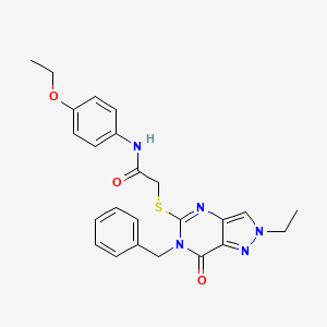 molecular formula C24H25N5O3S B11265952 2-[(6-benzyl-2-ethyl-7-oxo-6,7-dihydro-2H-pyrazolo[4,3-d]pyrimidin-5-yl)sulfanyl]-N-(4-ethoxyphenyl)acetamide 