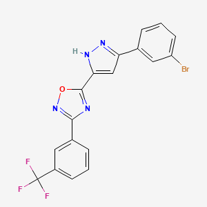 5-[3-(3-bromophenyl)-1H-pyrazol-5-yl]-3-[3-(trifluoromethyl)phenyl]-1,2,4-oxadiazole