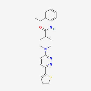 molecular formula C22H24N4OS B11265996 N-(2-Ethylphenyl)-1-[6-(thiophen-2-YL)pyridazin-3-YL]piperidine-4-carboxamide 