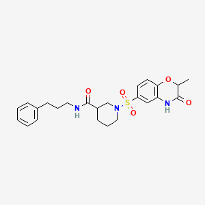 molecular formula C24H29N3O5S B11265999 1-[(2-methyl-3-oxo-3,4-dihydro-2H-1,4-benzoxazin-6-yl)sulfonyl]-N-(3-phenylpropyl)piperidine-3-carboxamide 