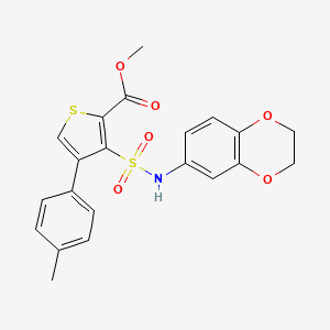 Methyl 3-(2,3-dihydro-1,4-benzodioxin-6-ylsulfamoyl)-4-(4-methylphenyl)thiophene-2-carboxylate