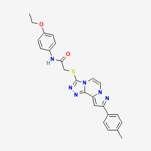 molecular formula C24H22N6O2S B11266008 N-(4-Ethoxyphenyl)-2-{[9-(4-methylphenyl)pyrazolo[1,5-A][1,2,4]triazolo[3,4-C]pyrazin-3-YL]sulfanyl}acetamide 