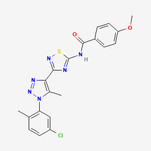 N-{3-[1-(5-chloro-2-methylphenyl)-5-methyl-1H-1,2,3-triazol-4-yl]-1,2,4-thiadiazol-5-yl}-4-methoxybenzamide