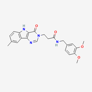 N-(3,4-dimethoxybenzyl)-3-(8-methyl-4-oxo-4,5-dihydro-3H-pyrimido[5,4-b]indol-3-yl)propanamide