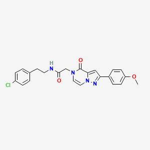 molecular formula C23H21ClN4O3 B11266029 N-(4-chlorophenethyl)-2-(2-(4-methoxyphenyl)-4-oxopyrazolo[1,5-a]pyrazin-5(4H)-yl)acetamide 