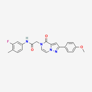 molecular formula C22H19FN4O3 B11266037 N-(3-fluoro-4-methylphenyl)-2-[2-(4-methoxyphenyl)-4-oxopyrazolo[1,5-a]pyrazin-5(4H)-yl]acetamide 