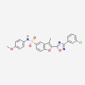 molecular formula C24H18ClN3O5S B11266044 2-[3-(3-chlorophenyl)-1,2,4-oxadiazol-5-yl]-N-(4-methoxyphenyl)-3-methyl-1-benzofuran-5-sulfonamide 