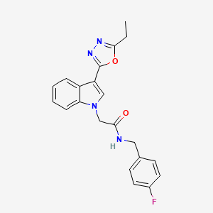 2-(3-(5-ethyl-1,3,4-oxadiazol-2-yl)-1H-indol-1-yl)-N-(4-fluorobenzyl)acetamide