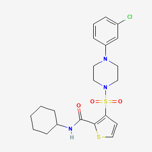 3-{[4-(3-chlorophenyl)piperazin-1-yl]sulfonyl}-N-cyclohexylthiophene-2-carboxamide