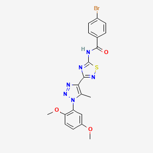 molecular formula C20H17BrN6O3S B11266071 4-bromo-N-{3-[1-(2,5-dimethoxyphenyl)-5-methyl-1H-1,2,3-triazol-4-yl]-1,2,4-thiadiazol-5-yl}benzamide 