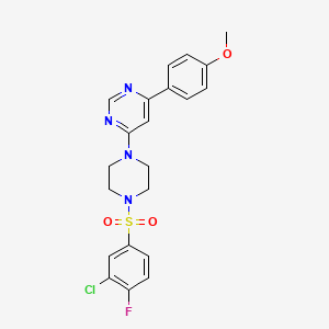 4-[4-(3-Chloro-4-fluorobenzenesulfonyl)piperazin-1-YL]-6-(4-methoxyphenyl)pyrimidine