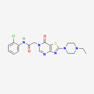 molecular formula C19H21ClN6O2S B11266082 N-(2-chlorophenyl)-2-[2-(4-ethylpiperazin-1-yl)-7-oxo[1,3]thiazolo[4,5-d]pyrimidin-6(7H)-yl]acetamide 