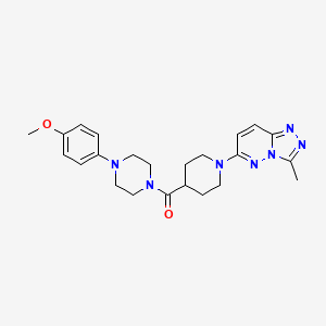 molecular formula C23H29N7O2 B11266094 6-(4-{[4-(4-Methoxyphenyl)piperazin-1-yl]carbonyl}piperidin-1-yl)-3-methyl[1,2,4]triazolo[4,3-b]pyridazine 