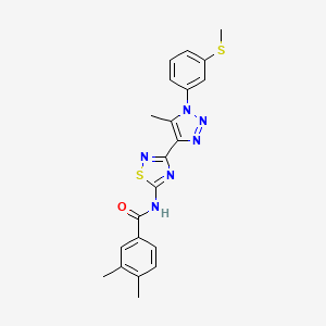 3,4-dimethyl-N-(3-{5-methyl-1-[3-(methylsulfanyl)phenyl]-1H-1,2,3-triazol-4-yl}-1,2,4-thiadiazol-5-yl)benzamide