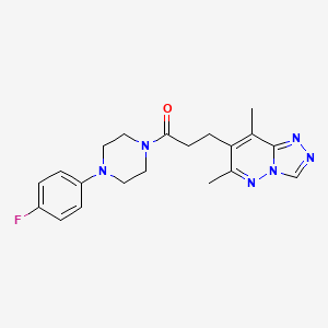 molecular formula C20H23FN6O B11266125 7-{3-[4-(4-Fluorophenyl)piperazin-1-yl]-3-oxopropyl}-6,8-dimethyl[1,2,4]triazolo[4,3-b]pyridazine 