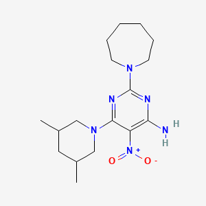 2-(Azepan-1-yl)-6-(3,5-dimethylpiperidin-1-yl)-5-nitropyrimidin-4-amine