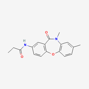 molecular formula C18H18N2O3 B11266130 N-(8,10-dimethyl-11-oxo-10,11-dihydrodibenzo[b,f][1,4]oxazepin-2-yl)propanamide 