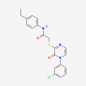 2-{[4-(3-chlorophenyl)-3-oxo-3,4-dihydropyrazin-2-yl]sulfanyl}-N-(4-ethylphenyl)acetamide