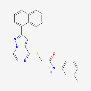 N-(3-methylphenyl)-2-{[2-(naphthalen-1-yl)pyrazolo[1,5-a]pyrazin-4-yl]sulfanyl}acetamide