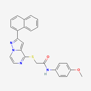 molecular formula C25H20N4O2S B11266156 N-(4-methoxyphenyl)-2-{[2-(naphthalen-1-yl)pyrazolo[1,5-a]pyrazin-4-yl]sulfanyl}acetamide 