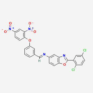 molecular formula C26H14Cl2N4O6 B11266163 2-(2,5-dichlorophenyl)-N-{(E)-[3-(2,4-dinitrophenoxy)phenyl]methylidene}-1,3-benzoxazol-5-amine 