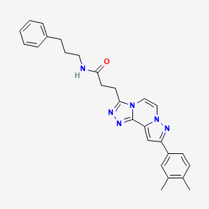 3-(9-(3,4-dimethylphenyl)pyrazolo[1,5-a][1,2,4]triazolo[3,4-c]pyrazin-3-yl)-N-(3-phenylpropyl)propanamide